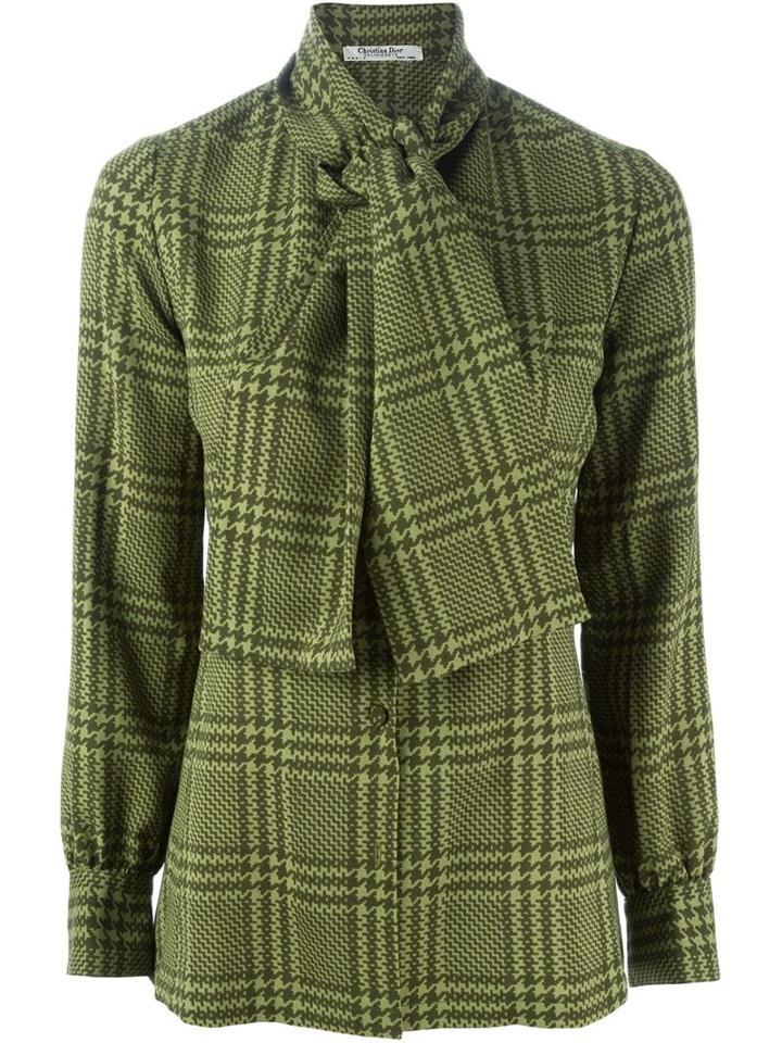 Christian Dior Vintage Houndstooth Print Shirt