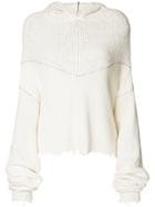 Unravel Project Ribbed Hooded Sweater - Nude & Neutrals