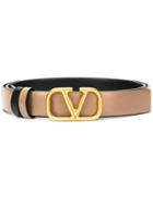 Valentino Logo Plaque Belt - Neutrals