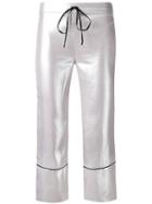 L'autre Chose - High Shine Cropped Pants - Women - Polyester - 42, Grey, Polyester