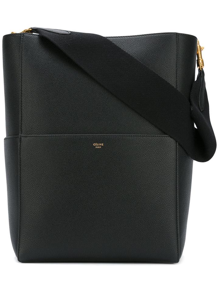 Céline Sangle Bag, Women's, Black, Calf Leather