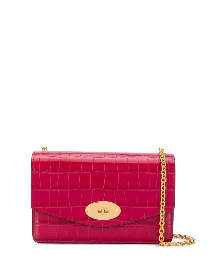 Mulberry Darley Croc-effect Shoulder Bag - Red