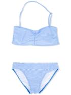 Douuod Kids - Striped Bikini Set - Kids - Polyamide/spandex/elastane - 14 Yrs, Blue