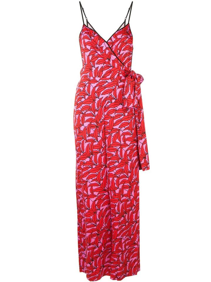 Dvf Diane Von Furstenberg Palm Print Jumpsuit - Pink