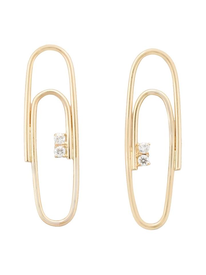 Lauren Klassen Paperclip Stud Earrings, Women's, Metallic