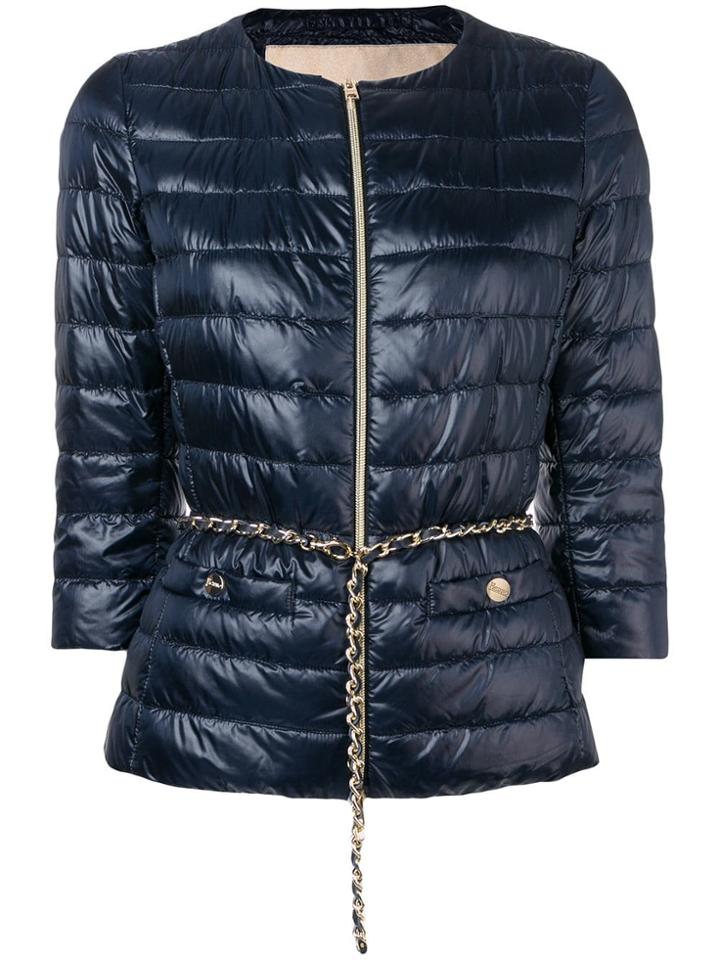 Herno Crop Sleeve Puffer Jacket - Blue