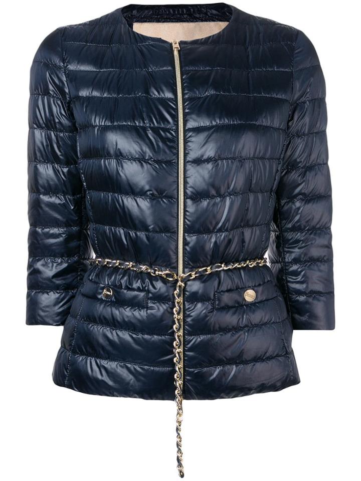 Herno Crop Sleeve Puffer Jacket - Blue