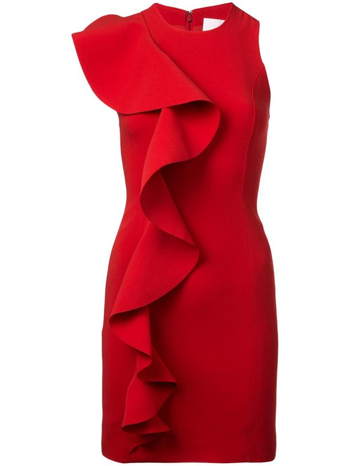 Cinq A Sept Ruffle Trim Mini Dress - Red