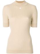 Courrèges Ribbed Knitted Top - Nude & Neutrals