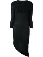 Vivienne Westwood Anglomania Ruffled V-neck Asymmetric Dress, Women's, Size: Medium, Black, Wool