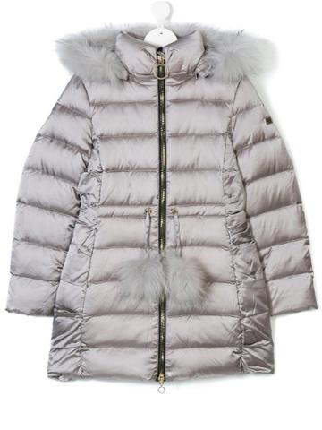 Treapi Fur Trim Puffer Coat - Grey