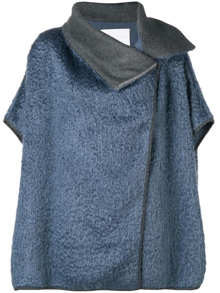 Fabiana Filippi Oversized Wrap Front Coat - Blue