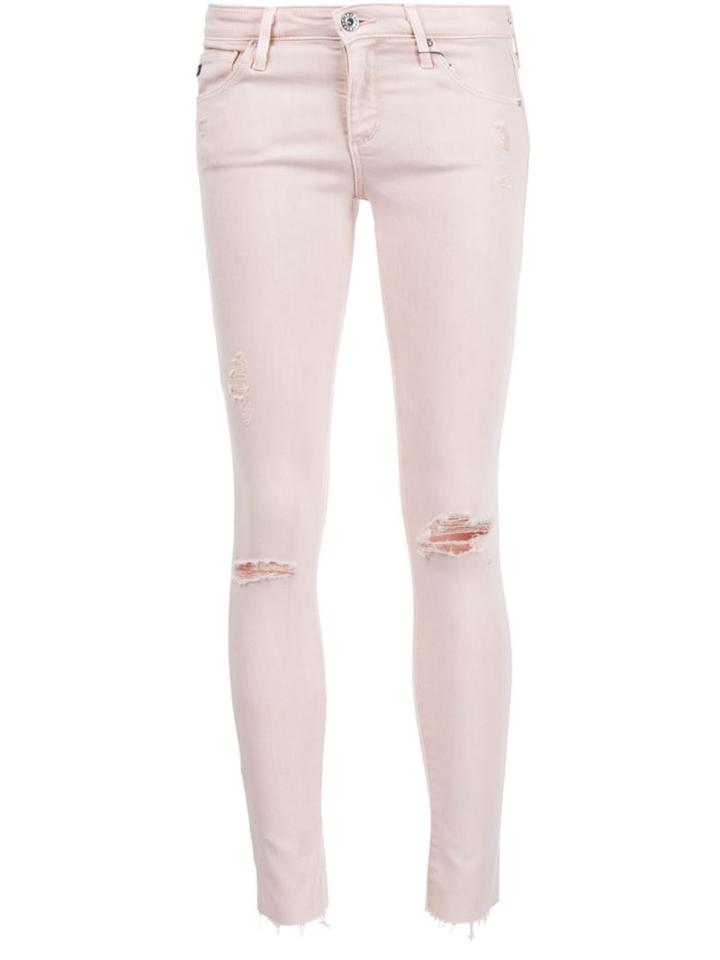 Ag Jeans Ripped Skinny Jeans, Women's, Size: 28, Pink/purple, Cotton/lyocell/polyester/polyurethane