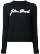 Julien David - Intarsia Detail Jumper - Women - Wool - S, Black, Wool