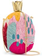 Aranaz Pineapple Embroidered Bag - Multicolour