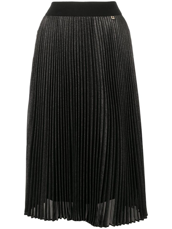 Twin-set High-waisted Pleated Skirt - Black