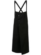 Comme Des Garçons Pre-owned Button-front Pinafore Dress - Black
