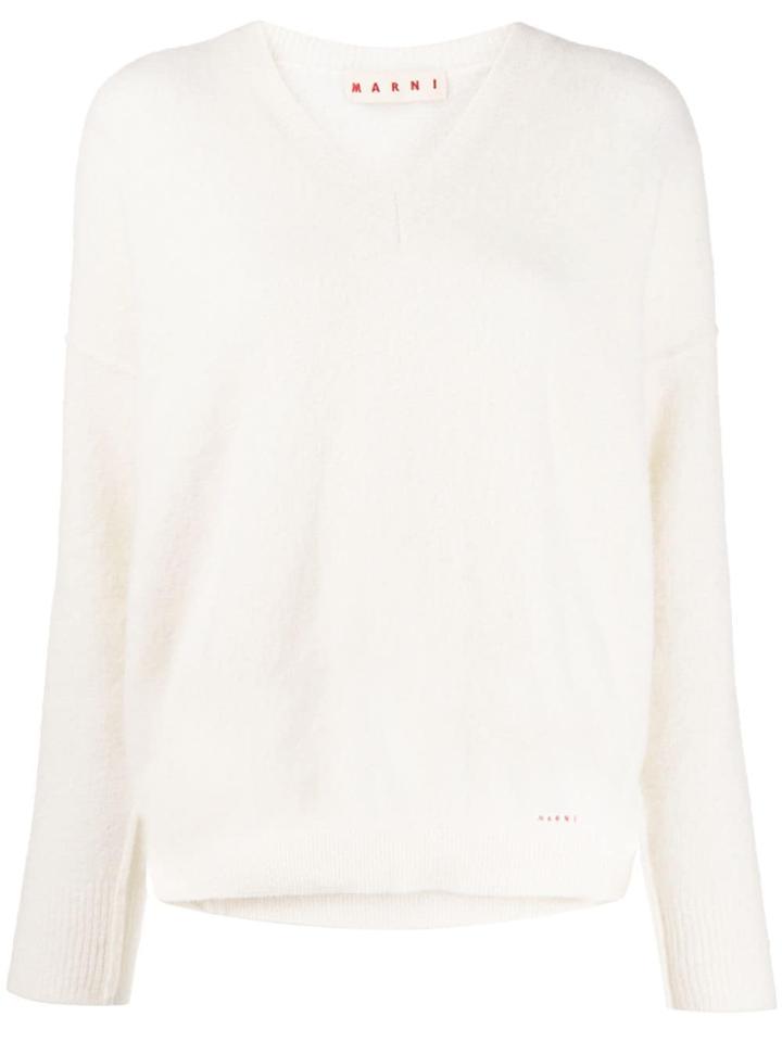 Marni V-neck Sweater - White