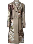 Valentino 'kimono 1997' Floral Jacquard Coat, Women's, Size: 38, Nude/neutrals, Silk/polyester/metallic Fibre