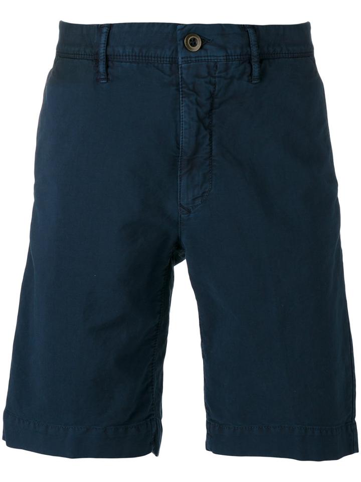 Incotex Flap Pocket Shorts, Men's, Size: 31, Blue, Cotton/spandex/elastane