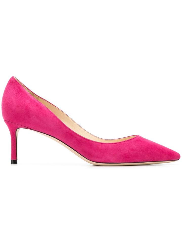 Jimmy Choo Pointed Toe Low Heel Pumps - Pink & Purple
