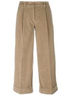 P.a.r.o.s.h. Corduroy Culottes, Women's, Size: Large, Nude/neutrals, Cotton/spandex/elastane