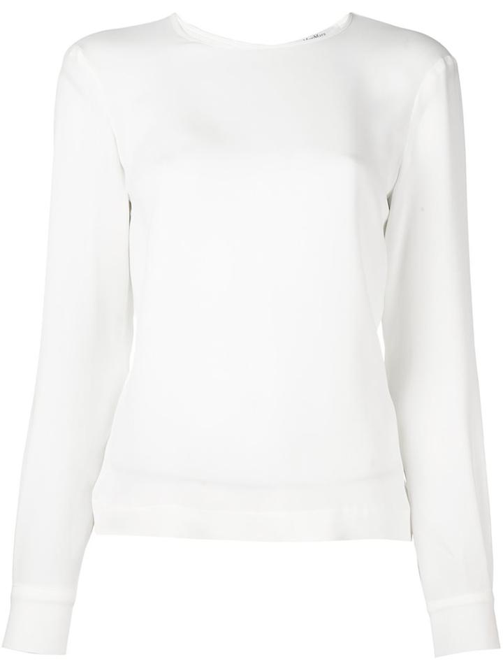 Max Mara 'piera' Top, Women's, Size: 46, White, Silk/viscose/spandex/elastane
