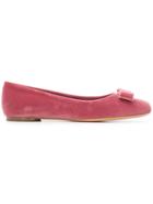 Salvatore Ferragamo Varina Velvet Ballerinas - Pink