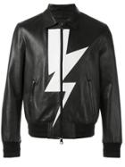 Neil Barrett Lightning Bolt Bomber Jacket - Black