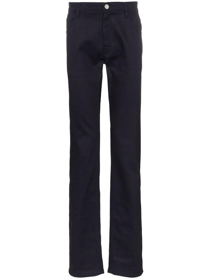 Raf Simons Straight Leg Back Patch Jeans - Blue