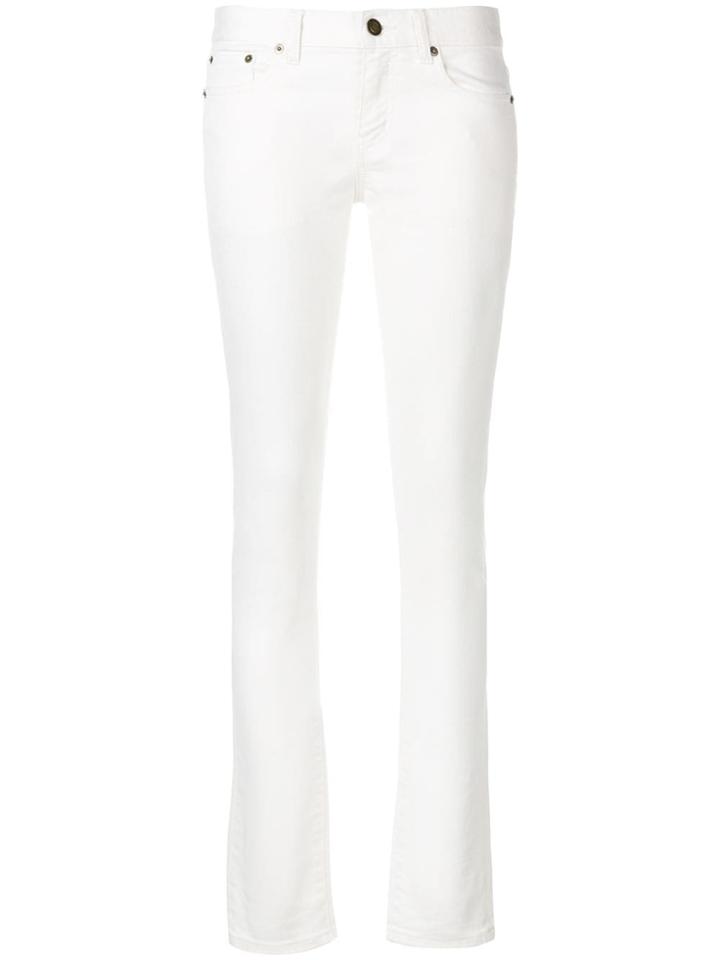 Saint Laurent Low Waist Skinny Jeans - White