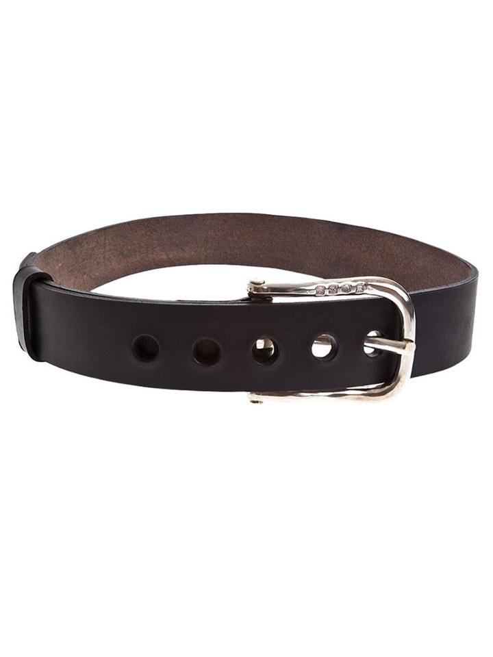 Werkstatt:münchen Leather Belt, Men's, Size: Large, Black, Leather/silver