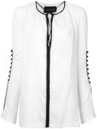 Kitx Gathered Sleeves Blouse, Women's, Size: 6, White, Silk