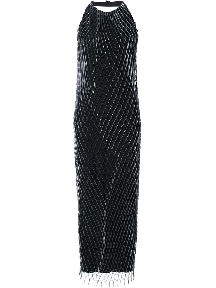 Iris Van Herpen Entwined Long Halter Dress, Women's, Size: 40, Grey, Silk/cotton/polyurethane