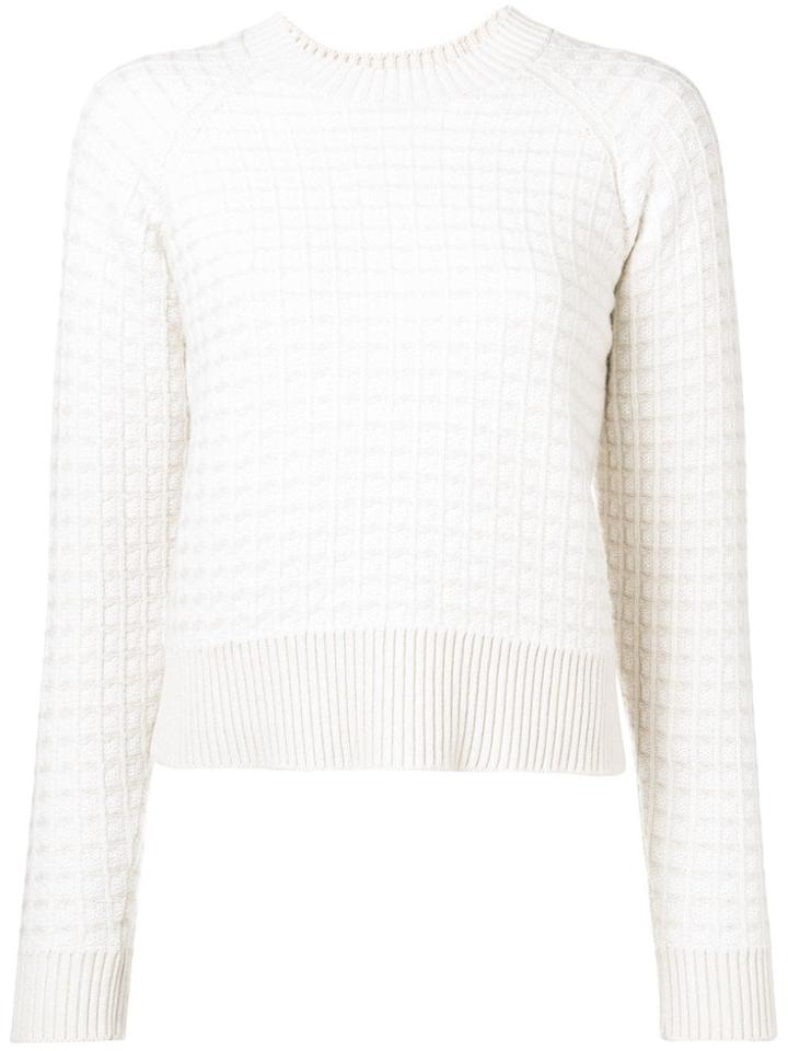 Barrie Cashmere Waffle-effect Sweater - White