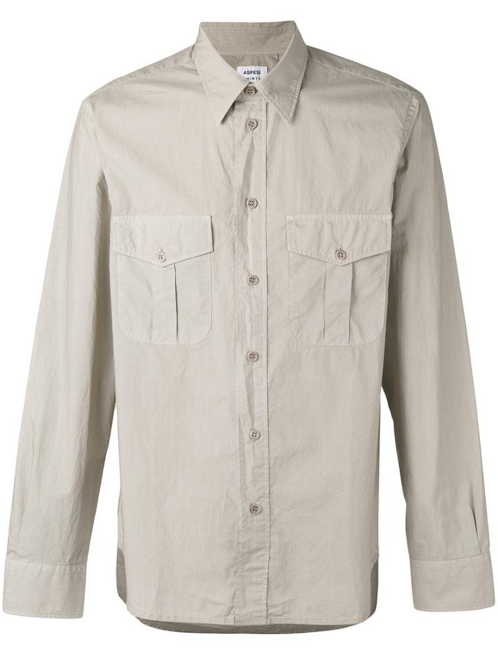 Aspesi - Two Pocket Shirt - Men - Cotton - 40, Nude/neutrals, Cotton