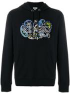 Kenzo Paisley Logo Embroidered Hoodie - Black