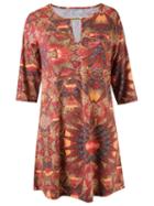 Lygia & Nanny Printed Tunic Dress, Women's, Size: 46, Red, Polyamide/spandex/elastane