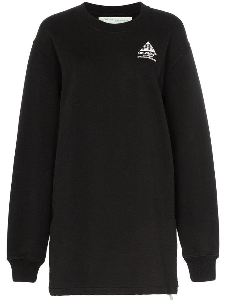 Off-white Ofwht Cn Ss Os Drs Swtr W Flrl Arrw Bck - Black