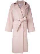 Nanushka Belted Single Breasted Coat - Pink