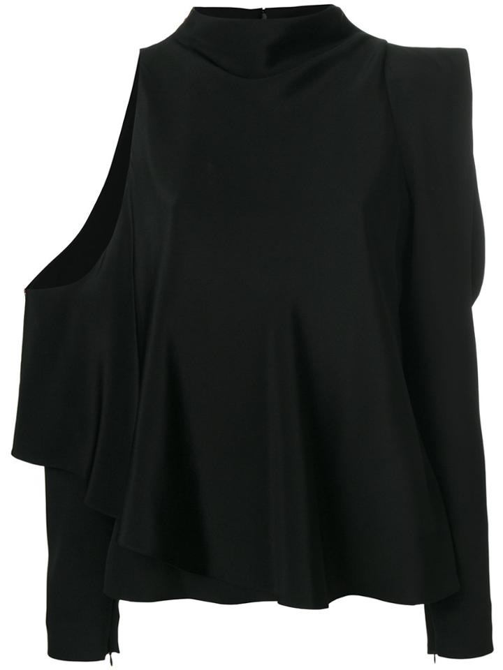 Tom Ford Asymmetric Cold Shoulder Top - Black