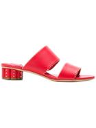 Salvatore Ferragamo Classic Strappy Mules - Red