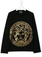 Young Versace Teen Medusa Print T-shirt - Black