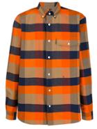 Closed Check Button Down Shirt - Orange