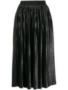 Liu Jo Faux Leather Pleated Skirt - Black