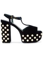Mulberry Embellished Platform Sandals - Blue