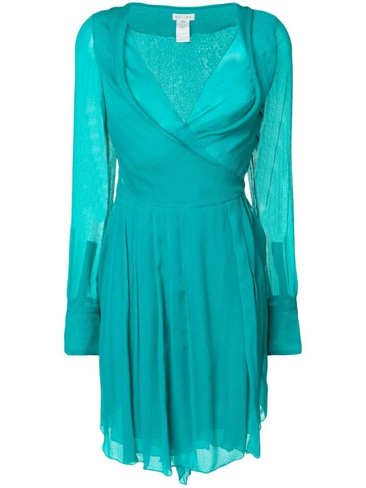 Céline Pre-owned Chiffon Dress - Green