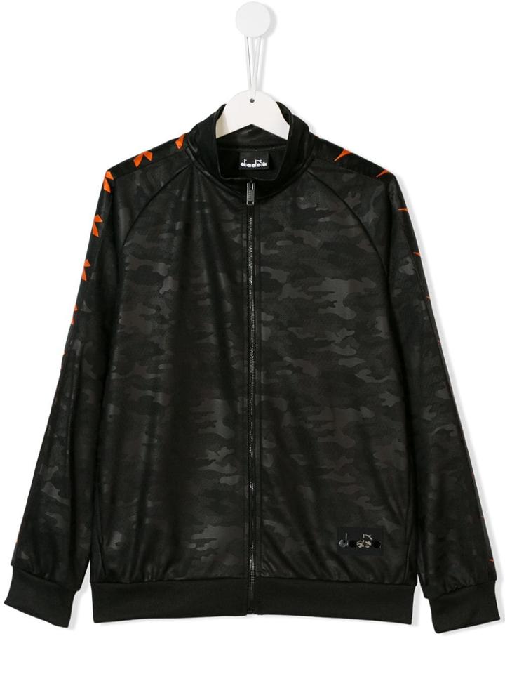Diadora Junior Teen Camouflage Track Jacket - Black