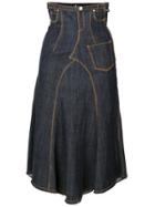 Jean Paul Gaultier Vintage Denim Midi Skirt - Blue