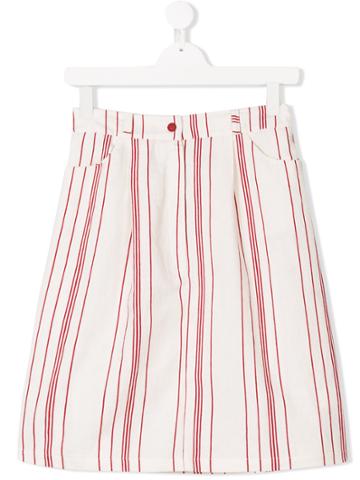 Max & Lola Striped Skirt - White